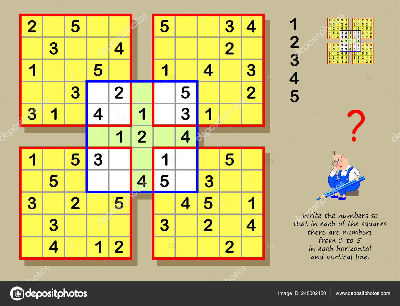 Logic Sudoku Jogo Quebra Cabeça Para Crianças Escreva Números