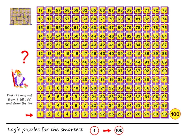 Jeu Puzzle Logique Avec Labyrinthe Pour Enfants Adultes Trouvez Sortie — Image vectorielle