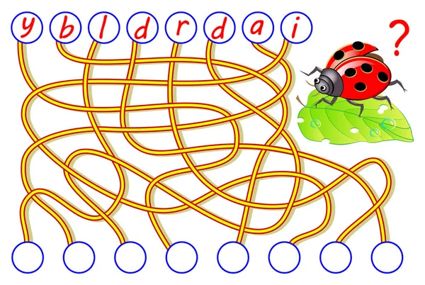 Lógica Juego Puzzle Para Estudiar Inglés Con Laberinto Encuentra Los — Vector de stock