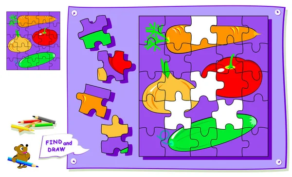 Jogo Quebra Cabeça Lógica Para Crianças Precisa Encontrar Lugar Para —  Vetores de Stock