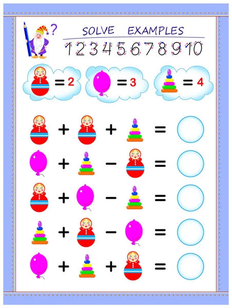 Exercises Kids Division Number Paint Picture Educational Page Mathematics  Baby Stock Vector by ©Nataljacernecka 257396836