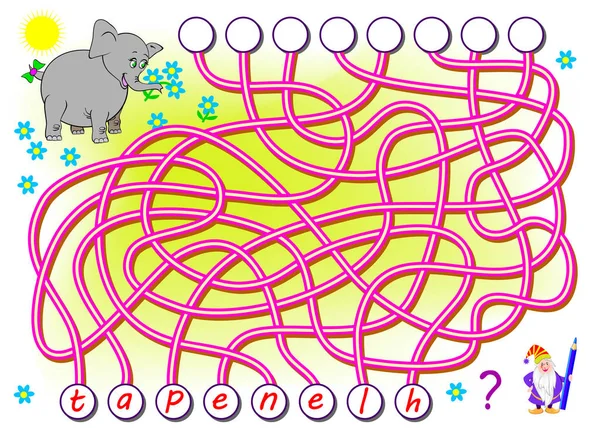 Jeu Puzzle Logique Pour Étudier Anglais Avec Labyrinthe Trouvez Les — Image vectorielle