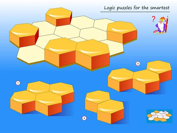 Logik Puzzle Spiel Für Intelligenteste Müssen Für Jede Der Geometrischen — Stockvektor