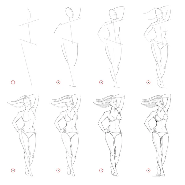 Page shows how to learn draw sketch human Vector Image