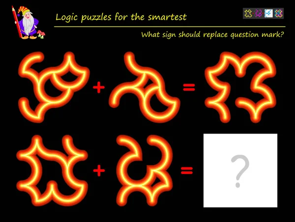 Jeu Puzzle Logique Mathématique Pour Enfants Adultes Quel Signe Devrait — Image vectorielle