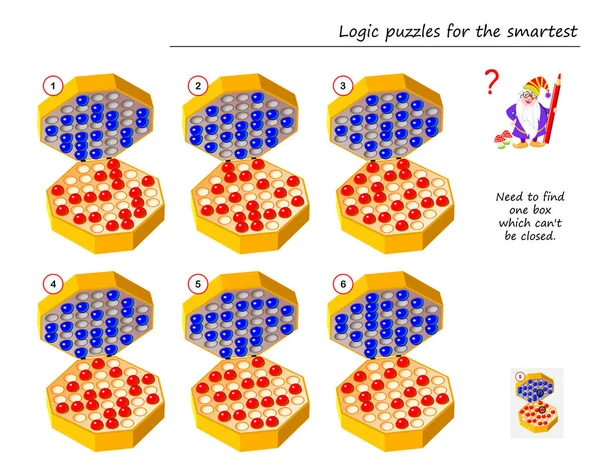 Jeu Puzzle Logique Pour Intelligent Besoin Trouver Une Boîte Qui — Image vectorielle