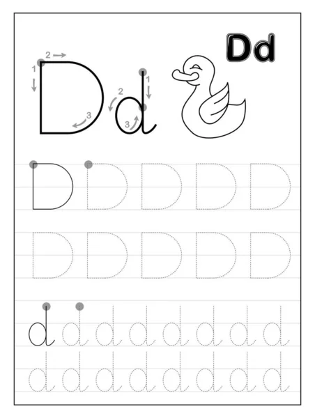 Tracing Alphabet Letter Black White Educational Pages Line Kids ...
