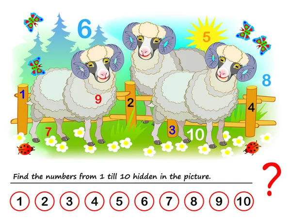 Jogo Quebra Cabeça Lógico Para Crianças Exercício Matemática Para Crianças —  Vetores de Stock