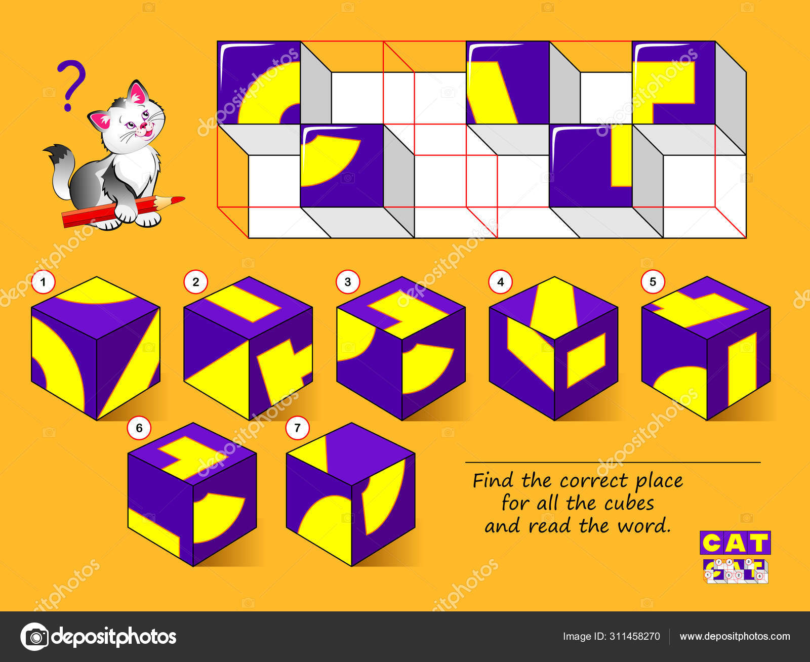 How Many Cubes Are There Brain Test Stock Illustration - Download