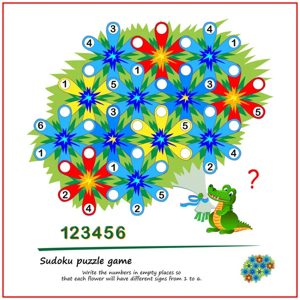 Jeu Puzzle Logic Sudoku Pour Enfants Écrivez Les Nombres Dans — Image vectorielle