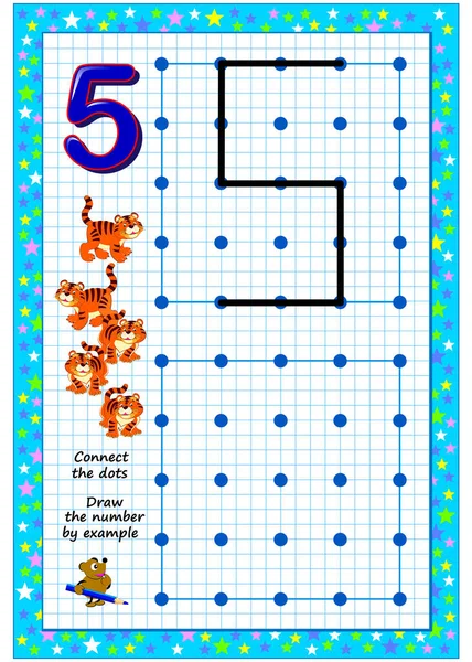 Bildungsseite Für Kleine Kinder Auf Quadratischem Papier Verbinden Sie Die — Stockvektor