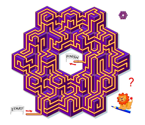 Logické Puzzle Hra Labyrintu Pro Děti Dospělé Bludiště Najdi Cestu — Stockový vektor