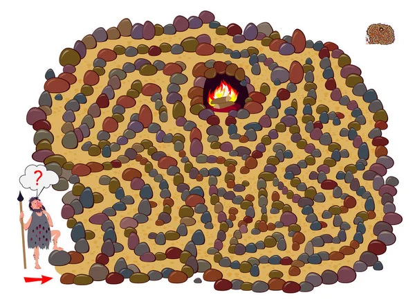 Jeu Puzzle Logique Avec Labyrinthe Pour Enfants Adultes Aidez Homme — Image vectorielle