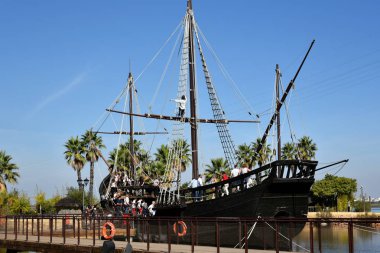 Christopher Columbus, La Rabida, Huelva, İspanya caravels kopyası, 