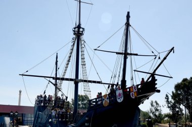 Christopher Columbus, La Rabida, Huelva, İspanya, tek editoryal caravels kopyasını kullanın