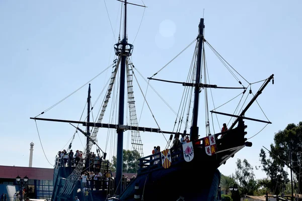 Replika Karawele Christopher Columbus Rabida Huelva Hiszpania Tylko Redakcji Pomocą — Zdjęcie stockowe