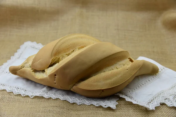 Pane Fatto Mano Tovagliolo Pizzo — Foto Stock