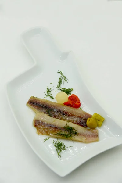 marinated anchovies with olive oil