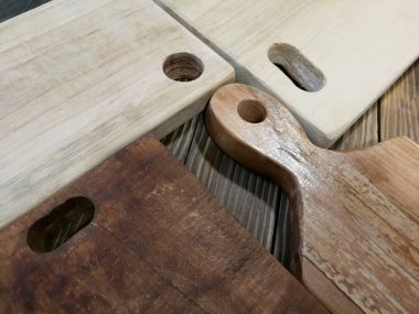 Ahşap kesme tahtaları farklı şekiller