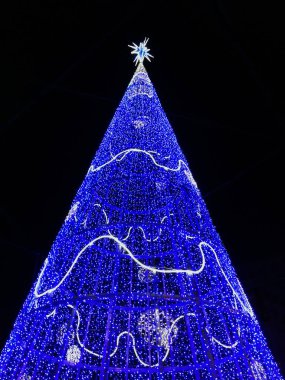 Noel ağacı ışık açık havada nigth