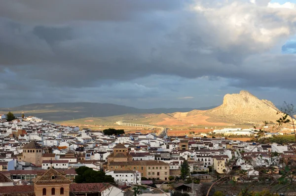 Eski Antequera, İspanya köyü arka plan