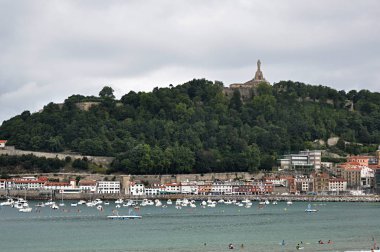 La Concha beach, San Sebastian, İspanya, yalnızca içerik kullanımı,