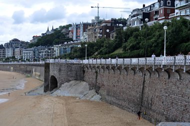 La Concha beach, San Sebastian, İspanya, yalnızca içerik kullanımı,