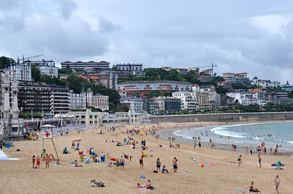 La Concha beach, San Sebastian, İspanya, yalnızca içerik kullanımı,