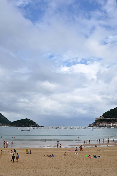 La Concha beach, San Sebastian, İspanya, yalnızca içerik kullanımı,