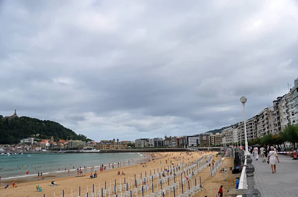 La Concha beach, San Sebastian, İspanya, yalnızca içerik kullanımı,