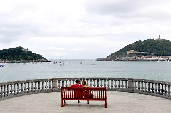 La Concha beach, San Sebastian, İspanya, yalnızca içerik kullanımı,