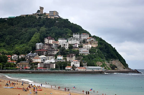 La Concha beach, San Sebastian, İspanya, yalnızca içerik kullanımı,