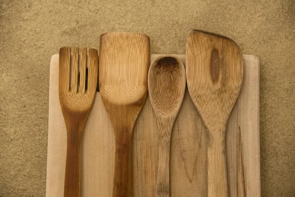 Εργαλεία Κουζίνας Ξύλο Μπαμπού — Φωτογραφία Αρχείου