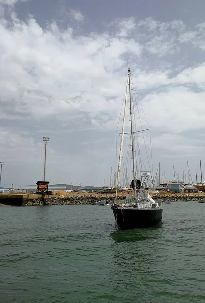 Veleros Anclados Puerto Olhao Purtugal 2017 Solo Uso Editorial —  Fotos de Stock