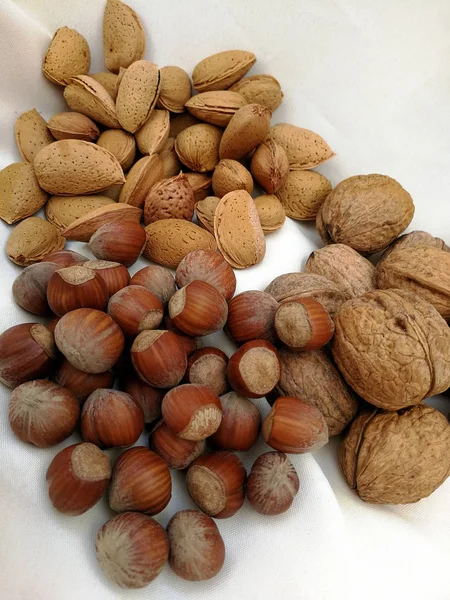 Mandlí Vlašské Ořechy Textura Ořechů — Stock fotografie