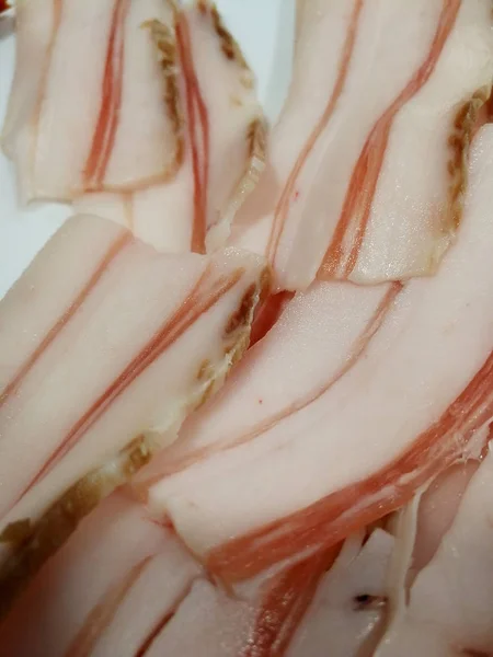 Fatias Bacon Salgado Saboroso — Fotografia de Stock