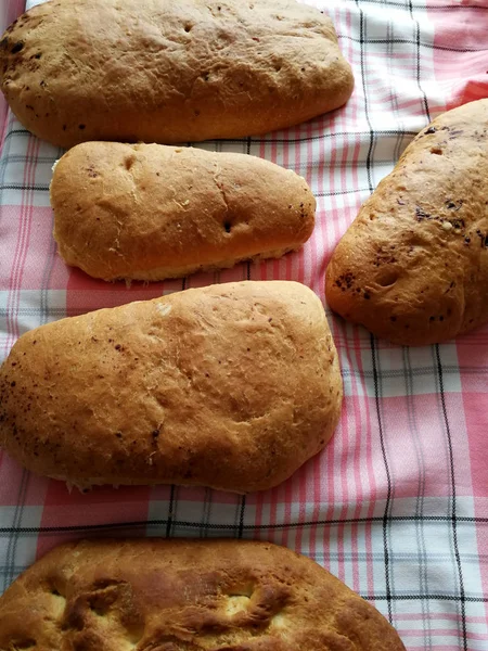 Pão Caseiro Cozido Hora — Fotografia de Stock