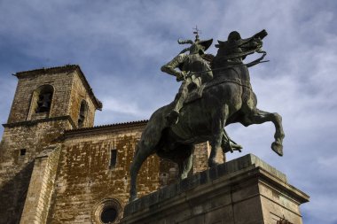 Statue of Pizarro in Trujillo, Cceres, Spain,  clipart