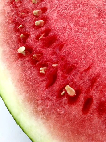 Wassermelone Frisch Geschnitten Mit Samen — Stockfoto