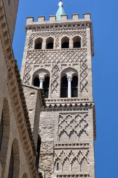 Moorish Tower Tizennegyedik Század Zaragoza Spanyolország — Stock Fotó