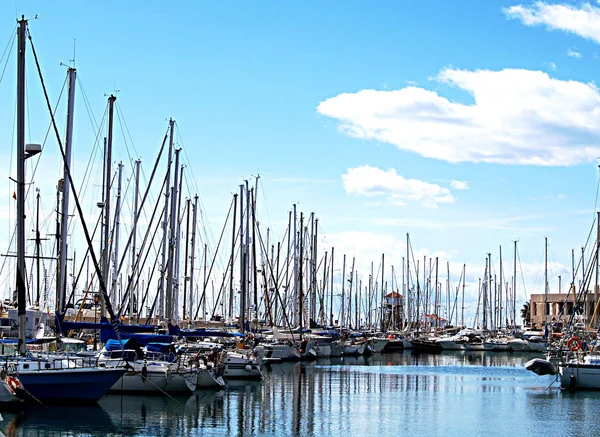 Bateaux Ancrés Dans Port — Photo