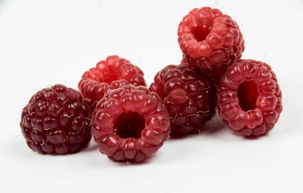 Ripe Raspberry Studio Shot White Background — 스톡 사진