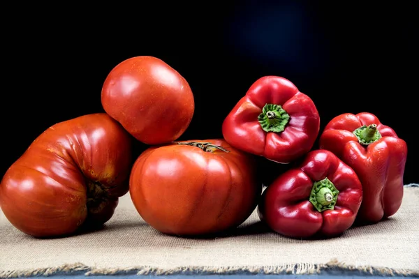 Pomodori Rossi Biologici Peperoni Rossi — Foto Stock