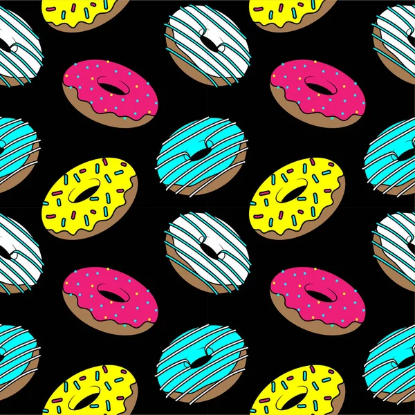 Rosquillas Colorido Comer Patrones Simples — Archivo Imágenes Vectoriales