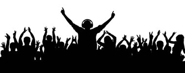 Neşeli kalabalık Dj. alkış, bir parti, bir konser alkışladı. Diskoda dans