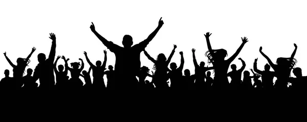 Πλήθος Ευθυμία Ανθρώπους Σιλουέτα Ακροατήριο Χειροκροτούν — Διανυσματικό Αρχείο