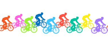 Seamless modeli. Bicyclists siluetleri, rekabet.