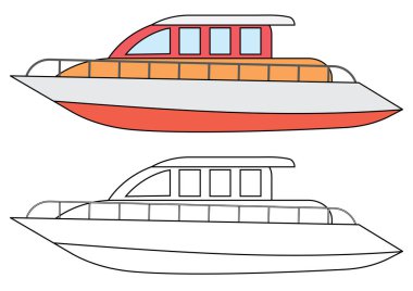 Yat, sayfa boyama. Vektör çizim.