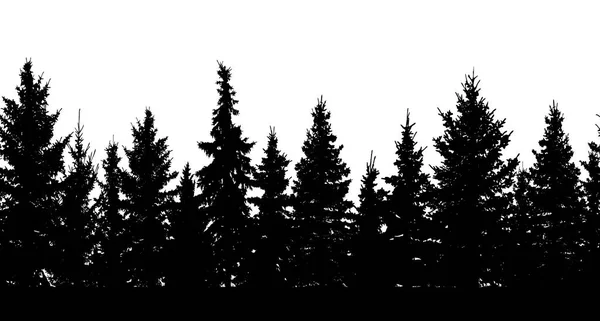 Schema Senza Soluzione Continuità Silhouette Foresta Vettore — Vettoriale Stock