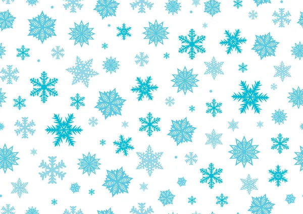 Snowflakes New Year Background Seamless Pattern Vector Illustration — Stock Vector